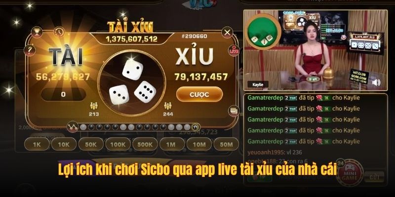 Lợi ích khi chơi Sicbo qua app live tài xỉu của nhà cái